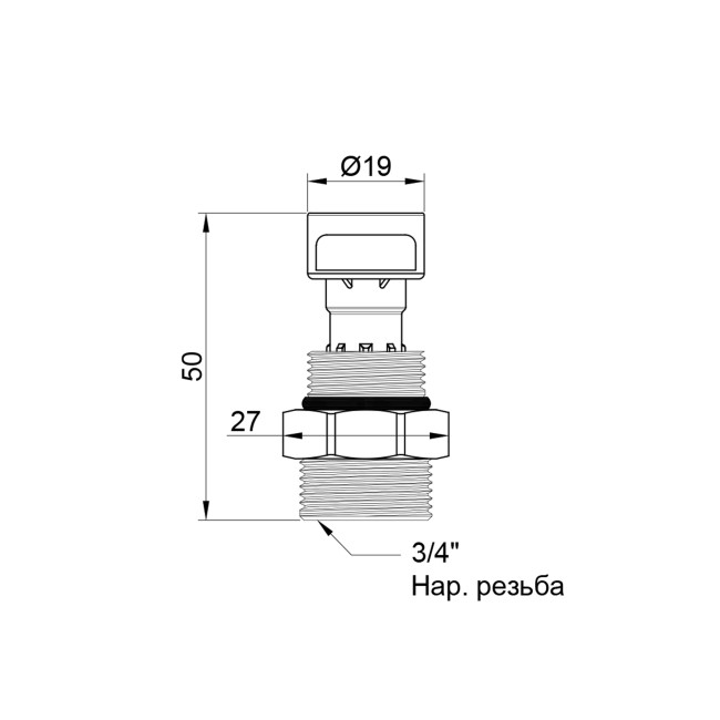 Стаканчик Icma Assieme Canotto 3/4" для расходомера коллектора №168