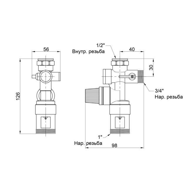 Группа безопасности Thermo Alliance Forte для водонагревателя 3/4"х3/4" (1/2") SF396W202015
