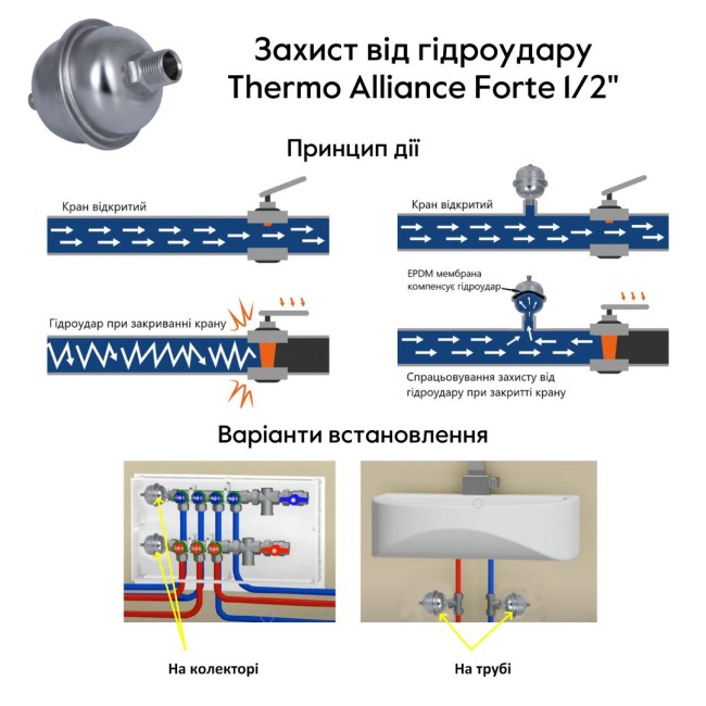 Захист від гідроудару Thermo Alliance Forte 1/2" SFE0022W15