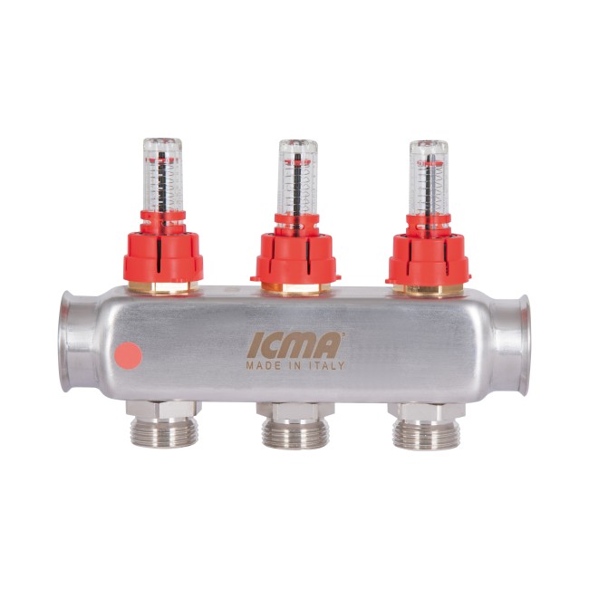 Коллектор с расходомерами (нерж.) 1"х3 Icma № К073