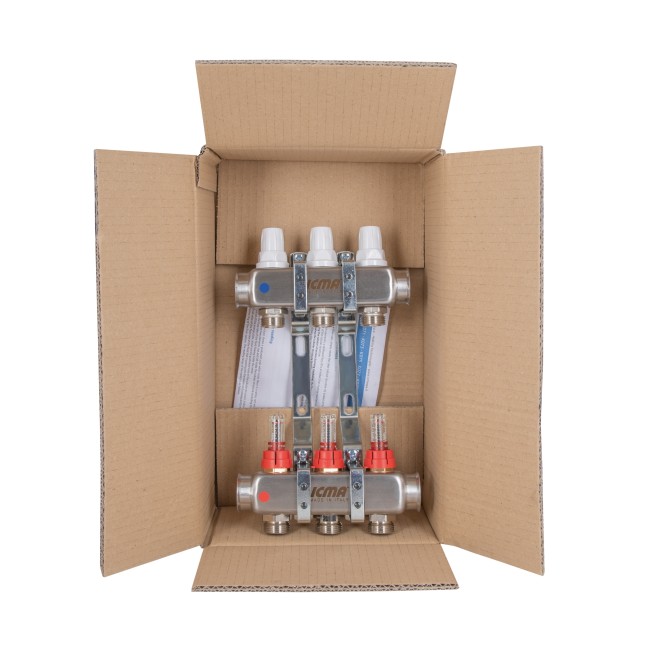 Коллектор с расходомерами (нерж.) 1"х3 Icma № К073