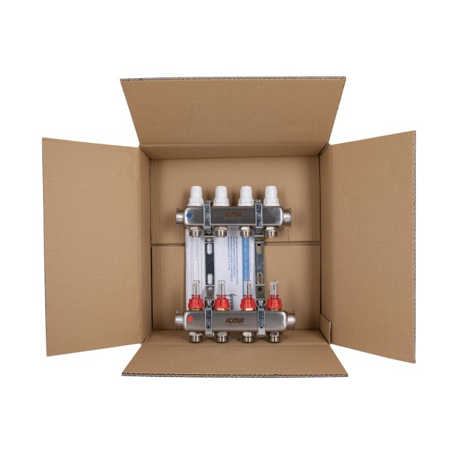 Коллектор с расходомерами (нерж.) 1"х4 Icma № К073