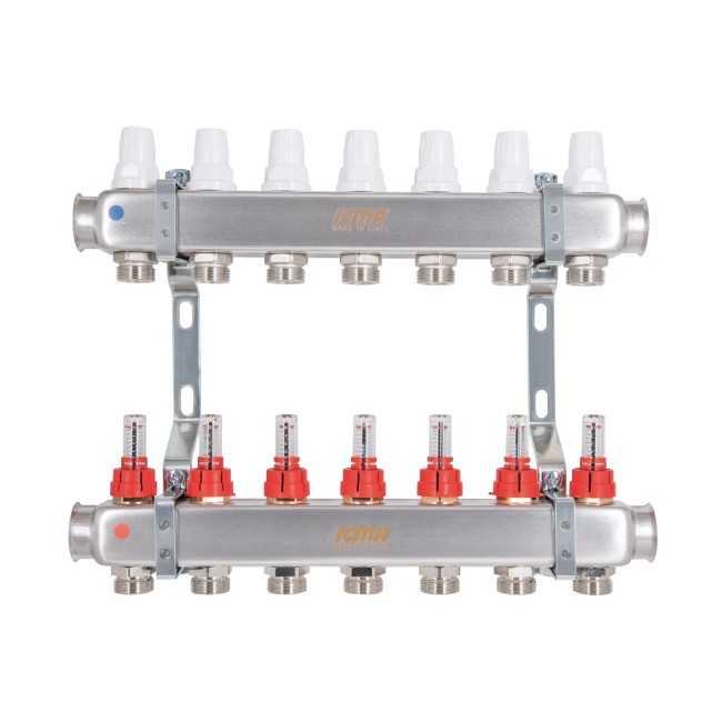 Коллектор с расходомерами (нерж.) 1"х7 Icma № К073