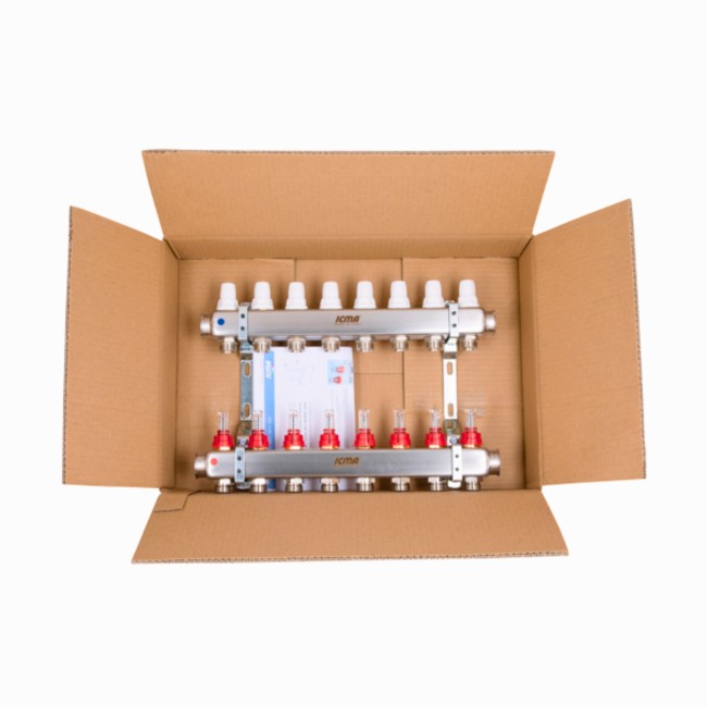 Колектор з витратомірами (нерж.) 1" х8 Icma № К073