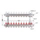 Коллектор Icma № К073 с расходомерами (нерж.) 1" х 3/4" на 11 выходов