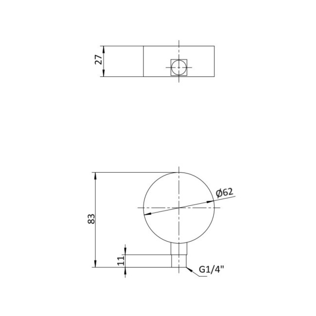 Манометр із гліцерином Thermo Alliancе Forte 6 бар, 1/4"З, заднє підключення TAF171G6B