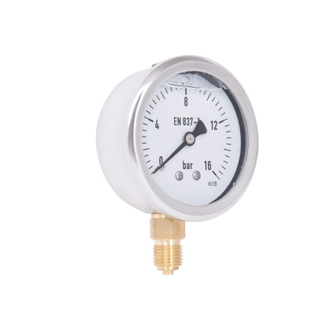 Манометр гліцериновий Thermo Alliance Forte d63 мм, 1/4"З із нижнім підключенням (латунь) 0-16 бар TAF170G16B