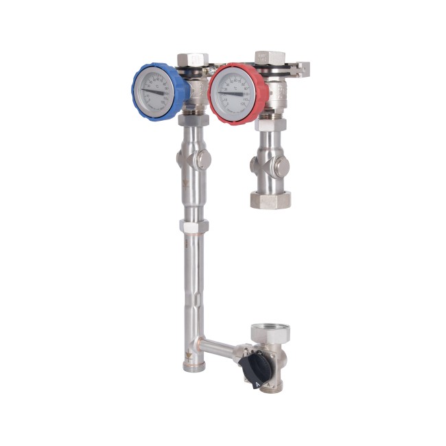 Насосная группа Forte Quick System с трехходовым клапаном без сервомотора 1" (без насоса) правое подкл., нерж. сталь SUS304 TAF-QSPGR3 Thermo Alliance