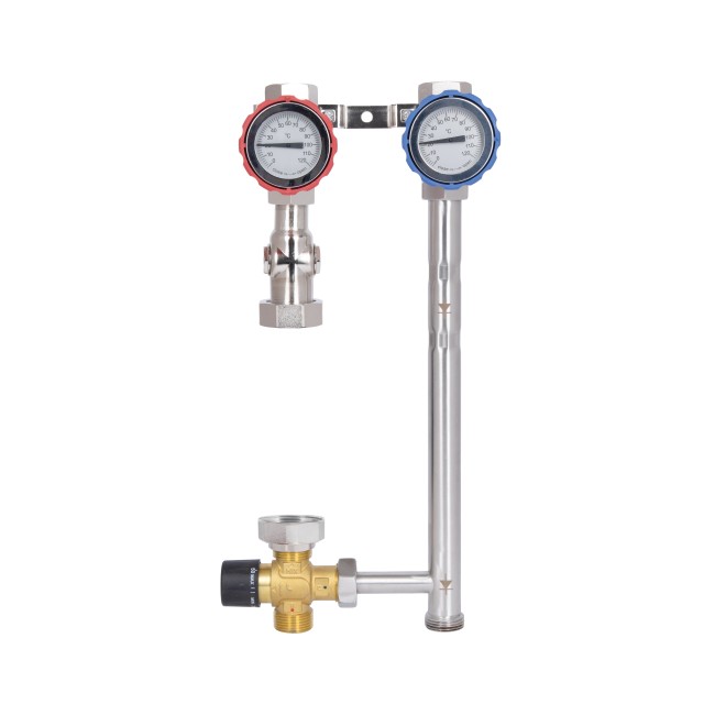 Насосная группа Forte Quick System с термостатическим смесителем (25 -50) 1" (без насоса) правое подкл., нерж. сталь SUS304 TAF-QSPGR2 Thermo Alliance