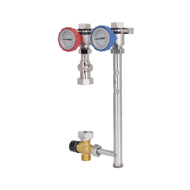 Насосная группа Forte Quick System с термостатическим смесителем (25 -50) 1" (без насоса) правое подкл., нерж. сталь SUS304 TAF-QSPGR2 Thermo Alliance