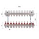 Коллектор латунный с расходомерами и евроконусами Thermo Alliance Standart 1" на 11 выходов TAS235W11E
