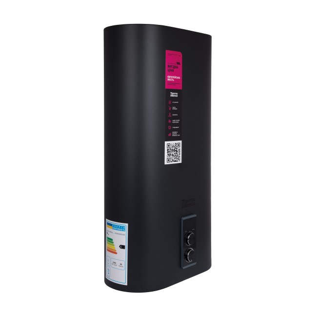 Водонагреватель электрический Thermo Alliance 50 л Black, плоский вертикальный, мокрый ТЭН 2 кВт (0,8+1,2) DT50V20G(PD)/2В