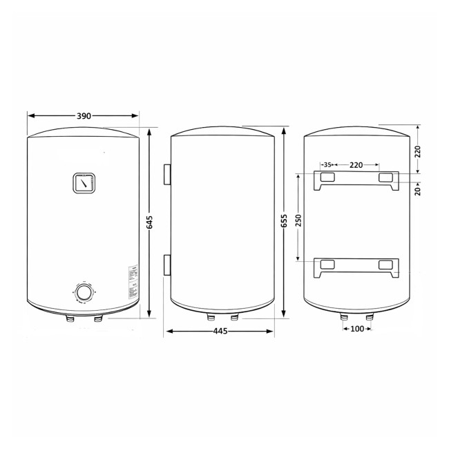 Водонагреватель электрический Thermo Alliance 50 л Grey универсальный, мокрый ТЭН 1,5 кВт D50VH15Q2G