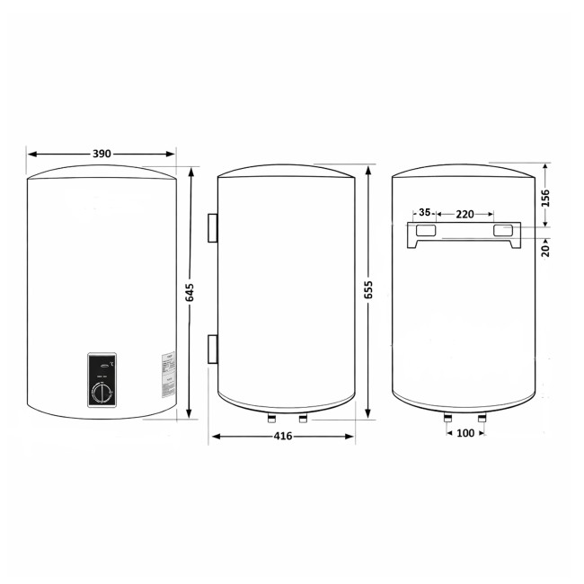 Водонагреватель электрический Thermo Alliance 50 л Grey,  вертикальный, сухой ТЭН 2,0 кВт D50V20J2(D)KG
