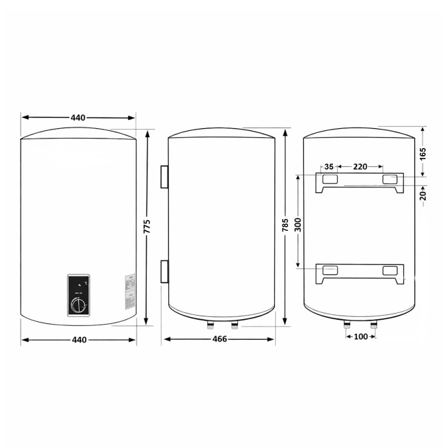 Водонагреватель электрический Thermo Alliance 80 л Grey,  вертикальный, сухой ТЭН 2,0 кВт D80V20J3(D)KG