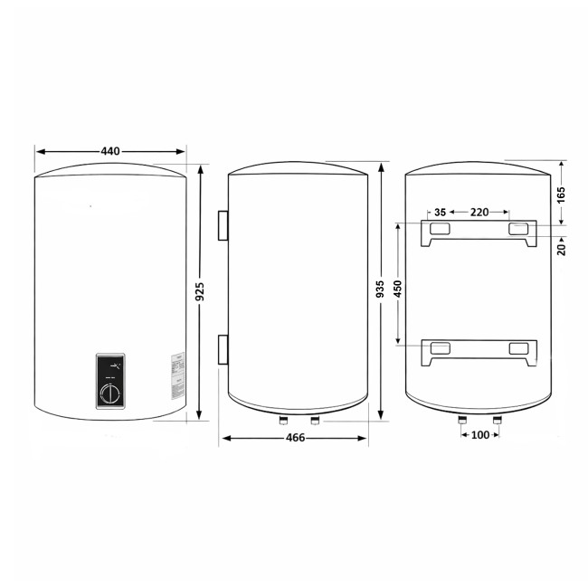 Водонагреватель электрический Thermo Alliance 100 л Grey,  вертикальный, сухой ТЭН 2,0 кВт D100V20J3(D)KG