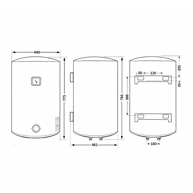 Водонагреватель электрический Thermo Alliance 80 л Black универсальный, мокрый ТЭН 1,5 кВт D80VH15Q3В
