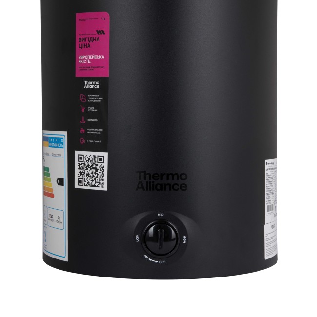 Водонагреватель электрический Thermo Alliance 80 л Black универсальный, мокрый ТЭН 1,5 кВт D80VH15Q3В