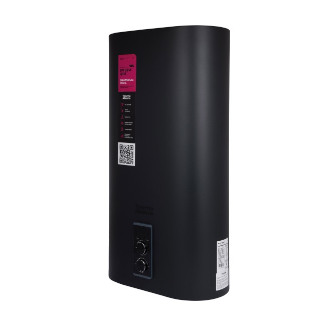 Водонагреватель электрический Thermo Alliance 80 л Black,плоский вертикальный, мокрый ТЭН 2 кВт (0,8+1,2) DT80V20G(PD)/2В