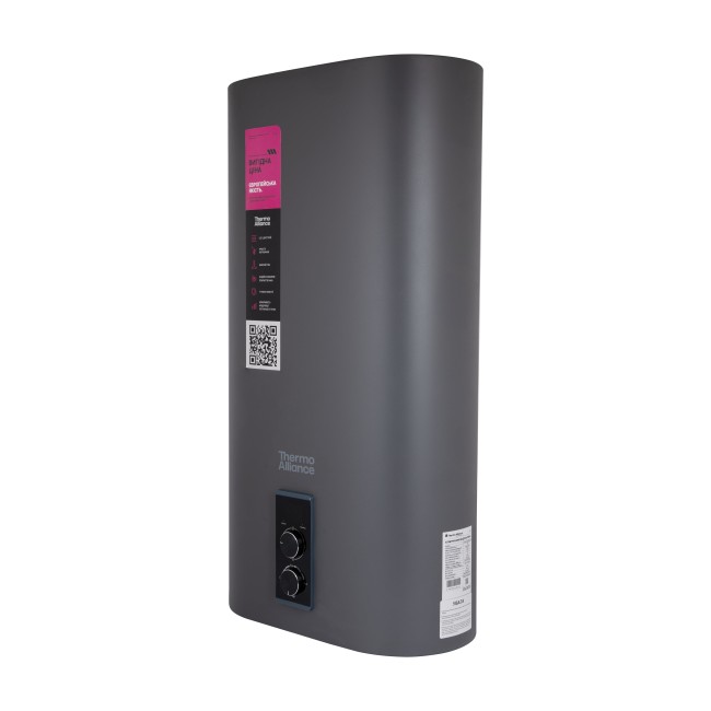 Водонагреватель электрический Thermo Alliance 50 л Grey, плоский вертикальный, мокрый ТЭН 2 кВт (0,8+1,2) DT50V20G(PD)/2G