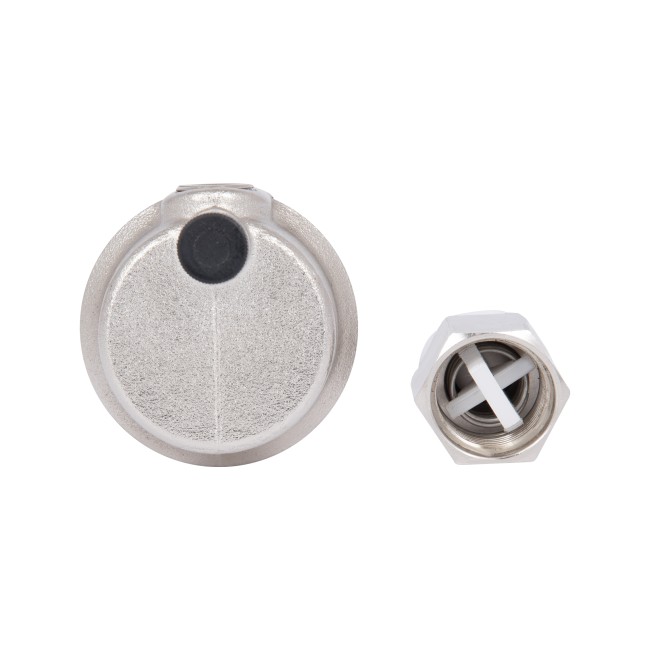 Воздухоотводчик Thermo Alliance Forte 1/2"Н латунный, никел., c клапаном TAF28015