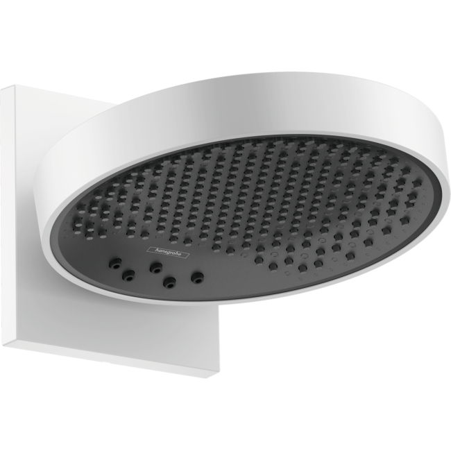 Верхний душ hansgrohe Rainfinity 250 3jet EcoSmart с настенным соединителем 26233700 матовый белый