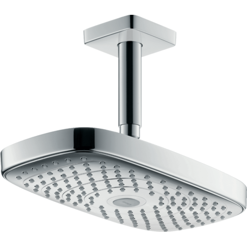 Верхній душ hansgrohe Raindance Select E 300 2jet EcoSmart зі стельовим кріпленням 26608400 білий/хром