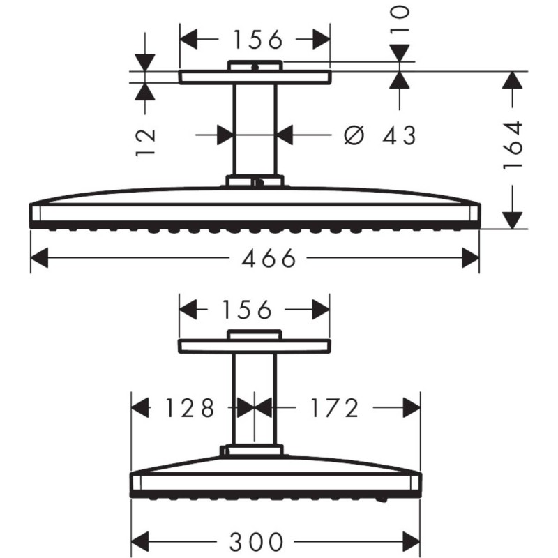 Верхній душ hansgrohe Rainmaker Select 460 24006400 білий/хром