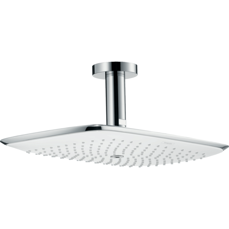 Верхній душ hansgrohe PuraVida 1jet EcoSmart зі стельовим кріпленням 26603400 білий/хром