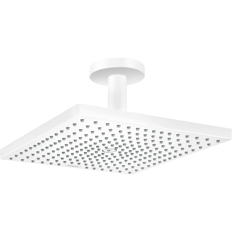 Верхній душ hansgrohe Raindance E 300 1jet зі стельовим з'єднувачем, білий матовий 26250700