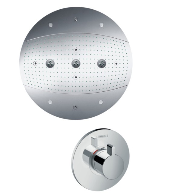 Верхній душ hansgrohe Raindance Rainmaker Air 3jet 600 з підсвіткою, хром 28404000