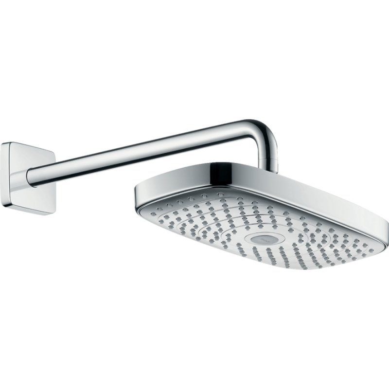 Верхній душ hansgrohe Raindance Select E 300 2jet EcoSmart з кронштейном 26609400 білий/хром