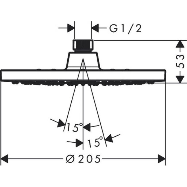 Верхний душ hansgrohe Vernis Blend 200 1jet EcoSmart 26277000 хром