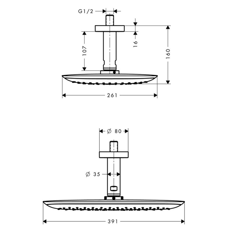 Верхній душ hansgrohe PuraVida 27390000 хром