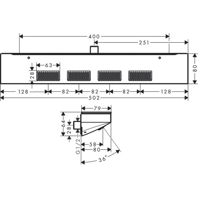 Боковой душ hansgrohe Rainfinity 500 1jet с полкой 26243700 матовый белый