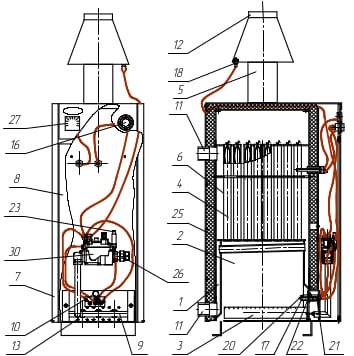 Конструкція котла Данко 32-48 SIT