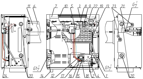 Конструкция котла Данко 7УВ-18УВ